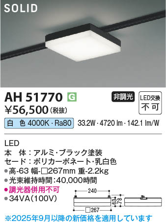 ���β��� Koizumi �������߾��� LED�١����饤�� AH51770