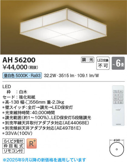 ���β��� Koizumi �������߾��� LED����������� AH56200