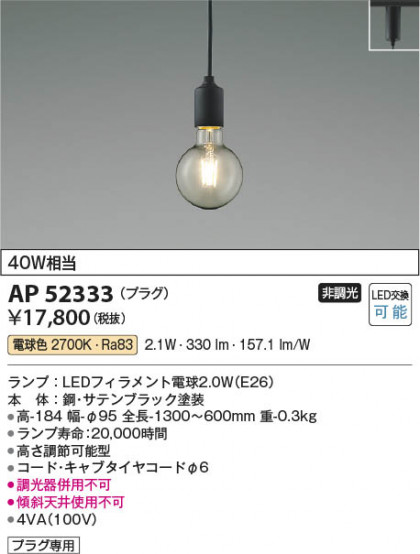 ���β��� Koizumi �������߾��� LED�ڥ����� AP52333