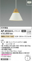 Koizumi �������߾��� LED�ڥ����� AP45522L