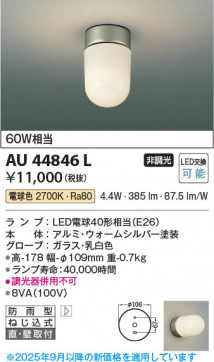 ���β��� Koizumi �������߾��� LED�ɱ����֥饱�å� AU44846L