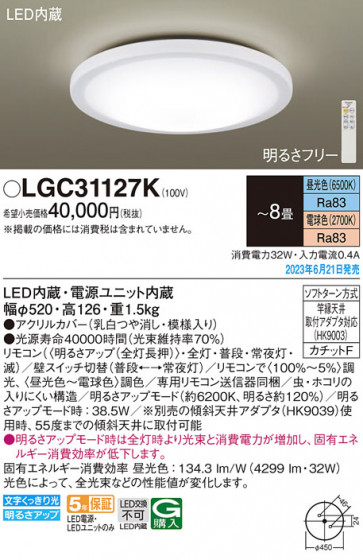 Panasonic ������󥰥饤�� LGC31127K �ᥤ��̿�