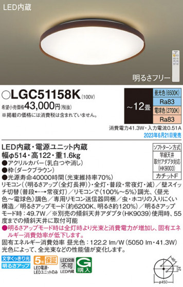 Panasonic ������󥰥饤�� LGC51158K �ᥤ��̿�
