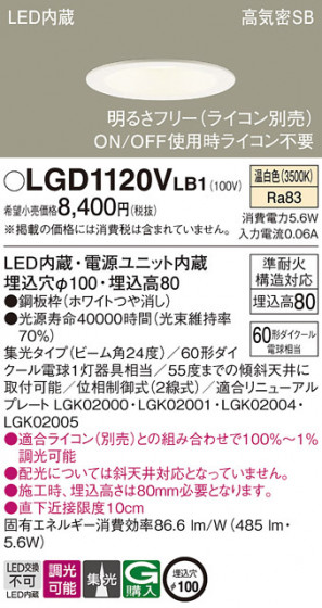Panasonic ������饤�� LGD1120VLB1 �ᥤ��̿�