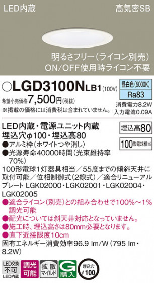 Panasonic ������饤�� LGD3100NLB1 �ᥤ��̿�