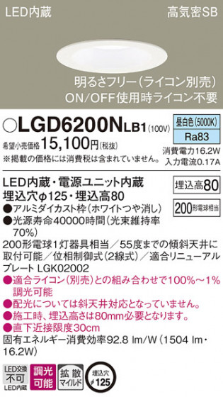 Panasonic ������饤�� LGD6200NLB1 �ᥤ��̿�