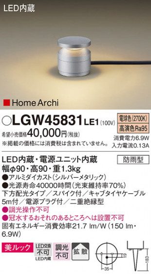 Panasonic ƥꥢ饤 LGW45831LE1 ᥤ̿