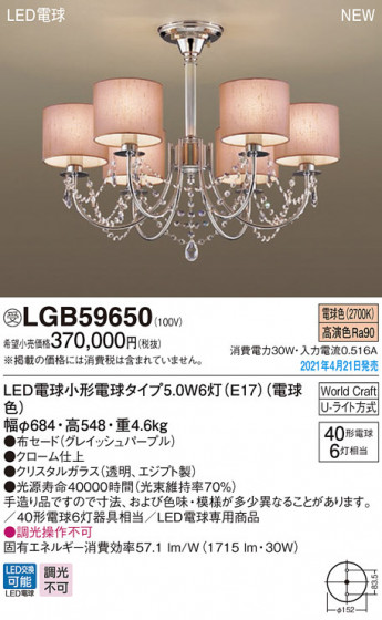Panasonic �����ǥꥢ LGB59650 �ᥤ��̿�