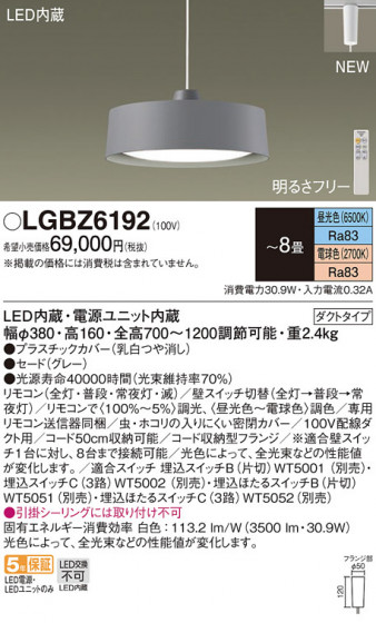 Panasonic �ڥ����ȥ饤�� LGBZ6192 �ᥤ��̿�