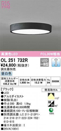 ODELIC ǥå 󥰥饤 OL251732R ᥤ̿