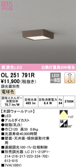 ODELIC ǥå 󥰥饤 OL251791R ᥤ̿