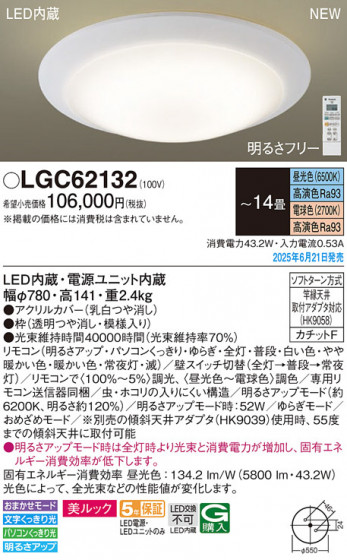Panasonic ������󥰥饤�� LGC62132 �ᥤ��̿�