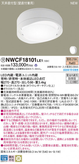 Panasonic ������󥰥饤�� NWCF18101LE1 �ᥤ��̿�