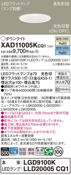 Panasonic ������饤�� XAD11005KCQ1 �ᥤ��̿�