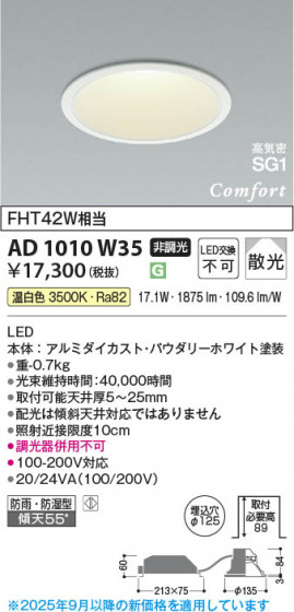 ���β��� Koizumi �������߾��� LED�ⵤ̩SG1������饤�� AD1010W35