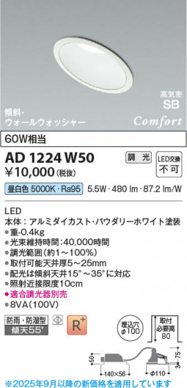 ���β��� Koizumi �������߾��� LED�ⵤ̩SB������饤�� AD1224W50