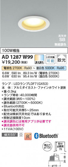 ���β��� Koizumi �������߾��� LED�ⵤ̩SB������饤�� AD1287W99