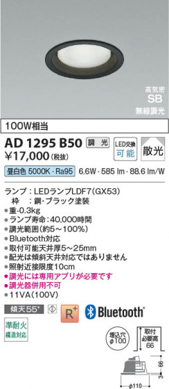 ���β��� Koizumi �������߾��� LED�ⵤ̩SB������饤�� AD1295B50
