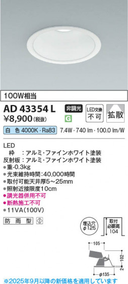 ���β��� Koizumi �������߾��� LED������饤�� AD43354L