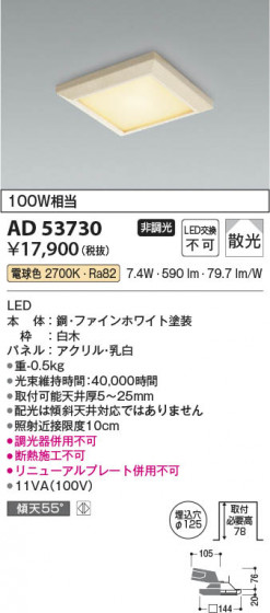 ���β��� Koizumi �������߾��� LED������饤�� AD53730