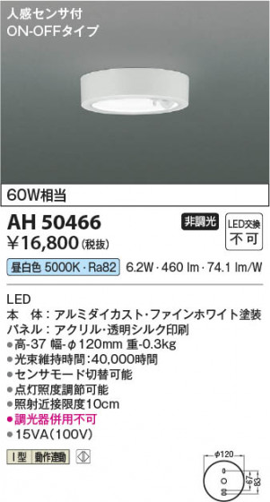 ���β��� Koizumi �������߾��� LED����������� AH50466