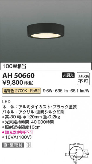 ���β��� Koizumi �������߾��� LED����������� AH50660