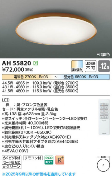 ���β��� Koizumi �������߾��� LED������� AH55820