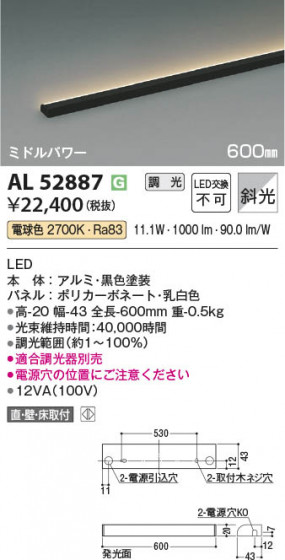 ���β��� Koizumi �������߾��� LED���ܾ��� AL52887