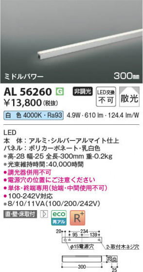 ���β��� Koizumi �������߾��� LED���ܾ��� AL56260