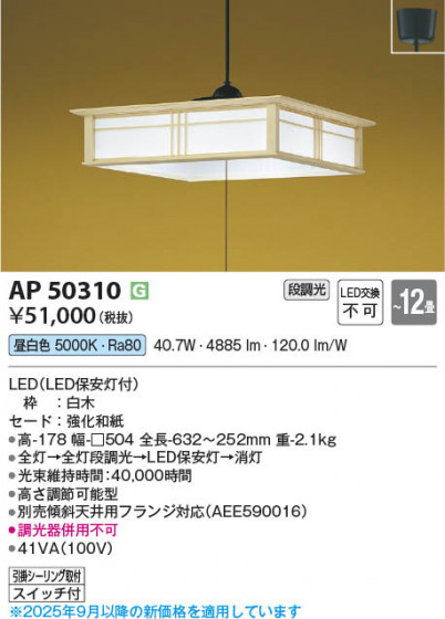 ���β��� Koizumi �������߾��� LED�����ڥ����� AP50310