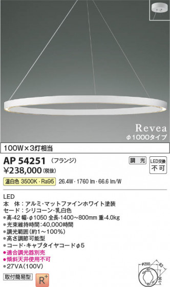 ���β��� Koizumi �������߾��� LED�ڥ����� AP54251
