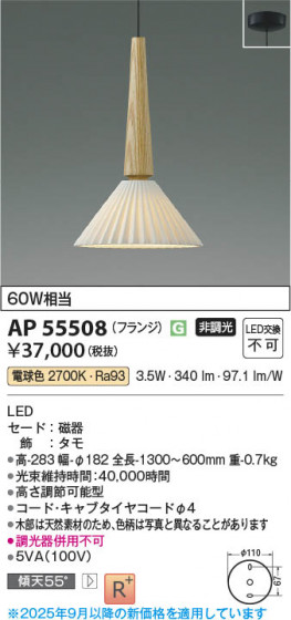 ���β��� Koizumi �������߾��� LED�ڥ����� AP55508