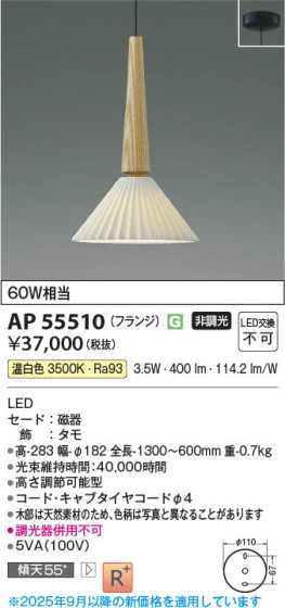 ���β��� Koizumi �������߾��� LED�ڥ����� AP55510