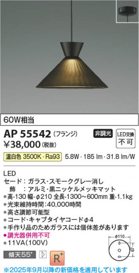 ���β��� Koizumi �������߾��� LED�ڥ����� AP55542