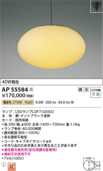 ���β��� Koizumi �������߾��� LED�����ڥ����� AP55584