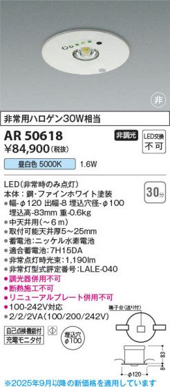 ���β��� Koizumi �������߾��� LED����� AR50618