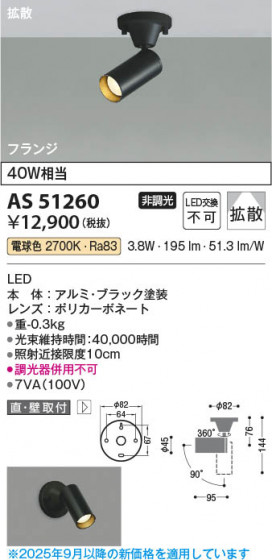 ���β��� Koizumi �������߾��� LED���ݥåȥ饤�� AS51260
