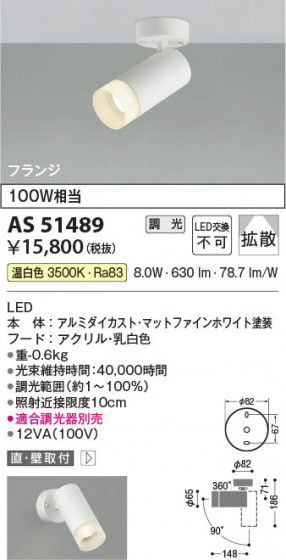 ���β��� Koizumi �������߾��� LED���ݥåȥ饤�� AS51489