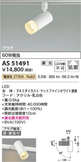 ���β��� Koizumi �������߾��� LED���ݥåȥ饤�� AS51491