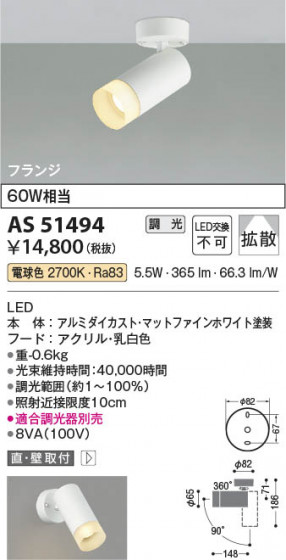 ���β��� Koizumi �������߾��� LED���ݥåȥ饤�� AS51494