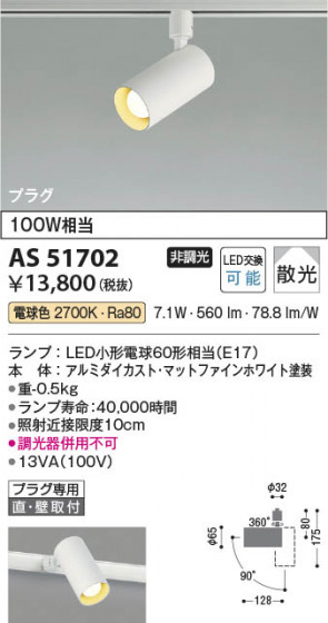 ���β��� Koizumi �������߾��� LED���ݥåȥ饤�� AS51702