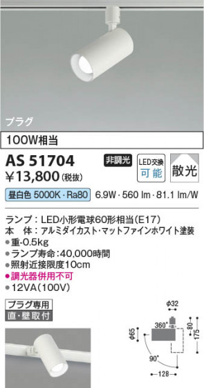 ���β��� Koizumi �������߾��� LED���ݥåȥ饤�� AS51704