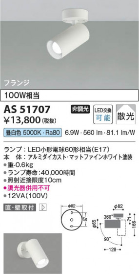 ���β��� Koizumi �������߾��� LED���ݥåȥ饤�� AS51707