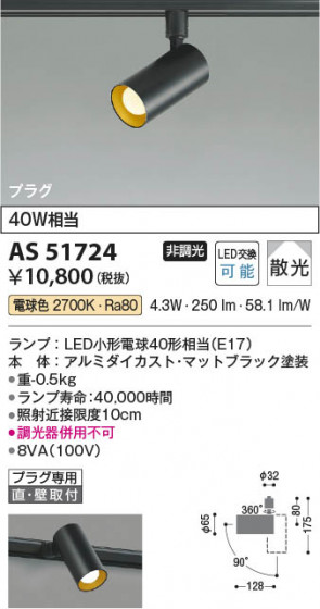 ���β��� Koizumi �������߾��� LED���ݥåȥ饤�� AS51724