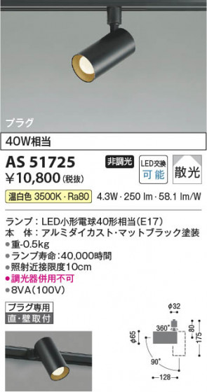 ���β��� Koizumi �������߾��� LED���ݥåȥ饤�� AS51725