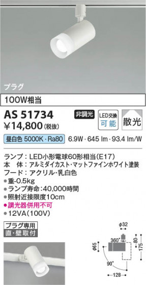 ���β��� Koizumi �������߾��� LED���ݥåȥ饤�� AS51734