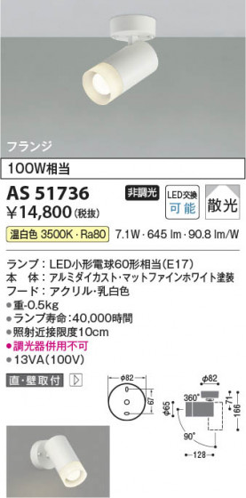 ���β��� Koizumi �������߾��� LED���ݥåȥ饤�� AS51736