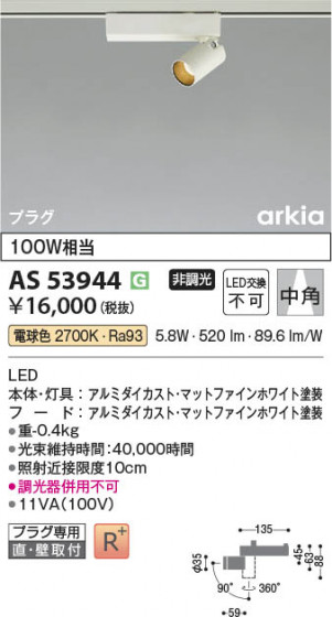 ���β��� Koizumi �������߾��� LED���ݥåȥ饤�� AS53944