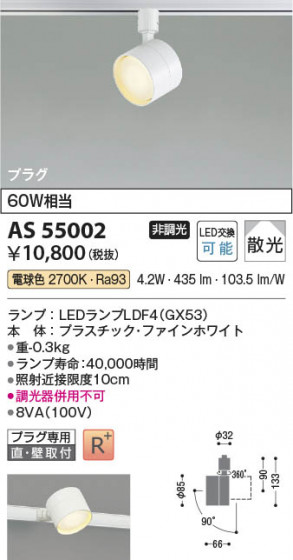 ���β��� Koizumi �������߾��� LED���ݥåȥ饤�� AS55002