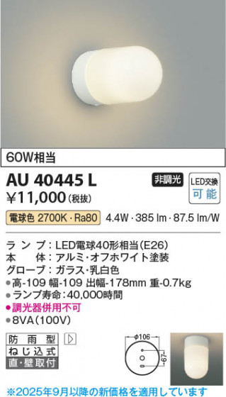 ���β��� Koizumi �������߾��� LED�ɱ����֥饱�å� AU40445L